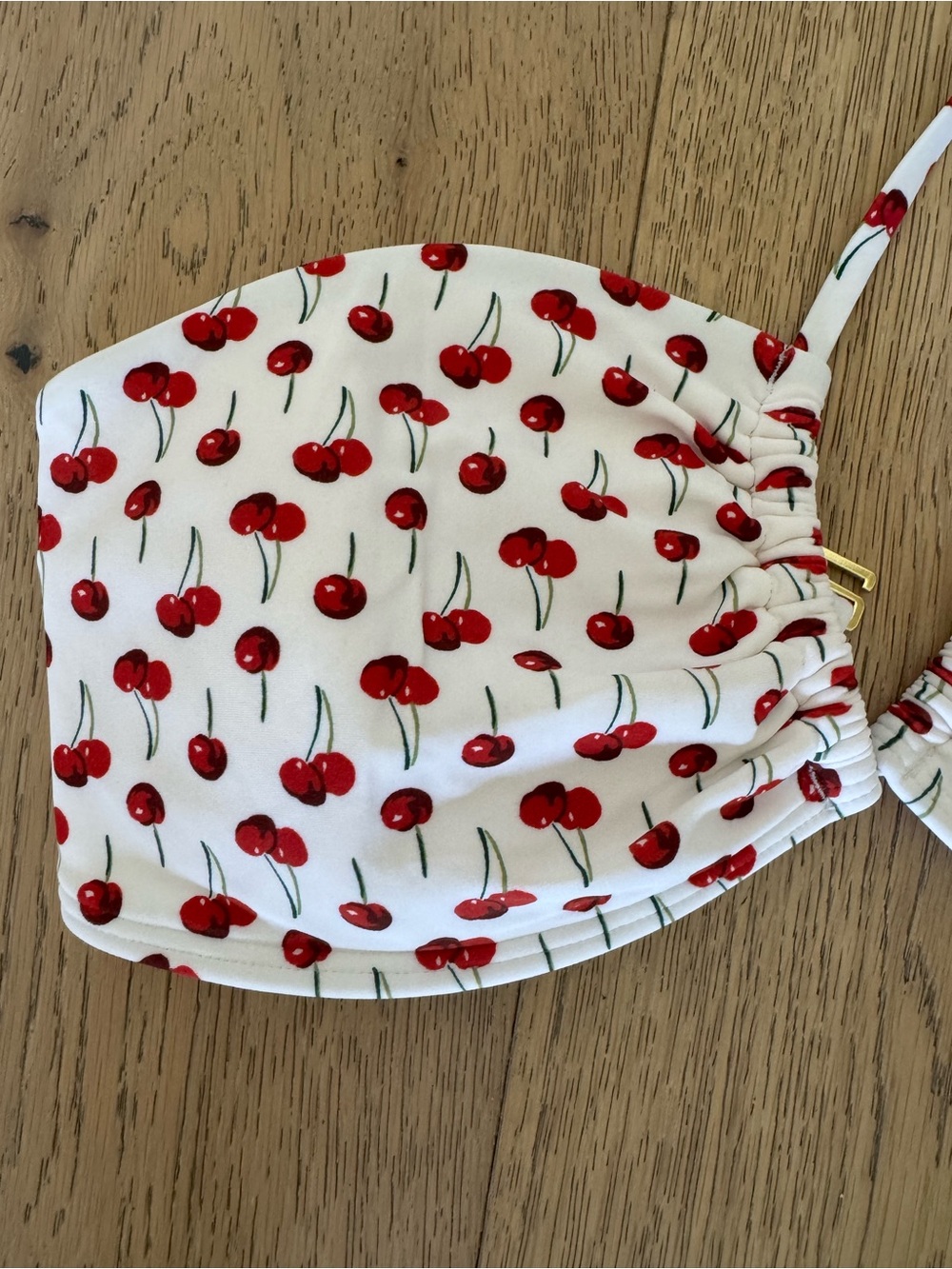 NWT Abercrombie and Fitch White Cherry Bikini Top - Picture 3 of 4